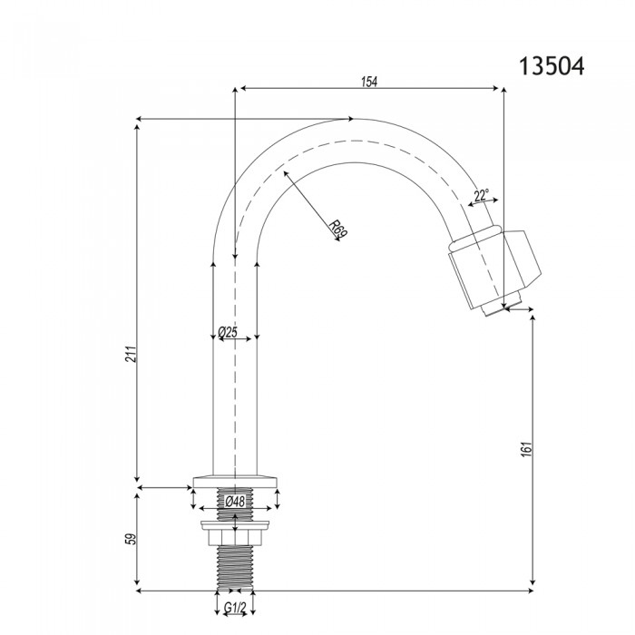Περιστρεφόμενο Στόμιο με Διακόπτη On/Off Για Σύνδεση με Φίλτρο Νερού - 1/2 Cora 13504-410 Black Brushed
