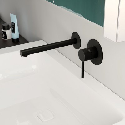 Μπαταρία Νιπτήρος εντοιχισμού Eurorama Tonda 145904-400 black matt 