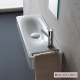 Νιπτήρας μπάνιου σε λευκό χρώμα Scarabeo Hung 1512-300 -50 x 22 cm