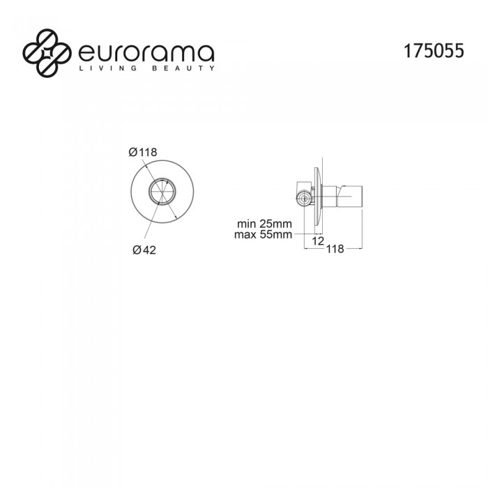Μίκτης Εντοιχισμού Res-Pro 1 Εξόδου Eurorama 175055-100 Chrome