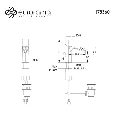 Μπαταρία Μπιντέ Θερμομικτική Res-Pro με Αυτόματη Βαλβίδα Eurorama 175360-100 Chrome
