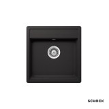 Νεροχύτης Γρανιτένιος Ένθετος Manhattan Cristalite 49x51 με 1 Γούρνα Για Ερμάριο 45 cm Schock 30050-1401 Nero