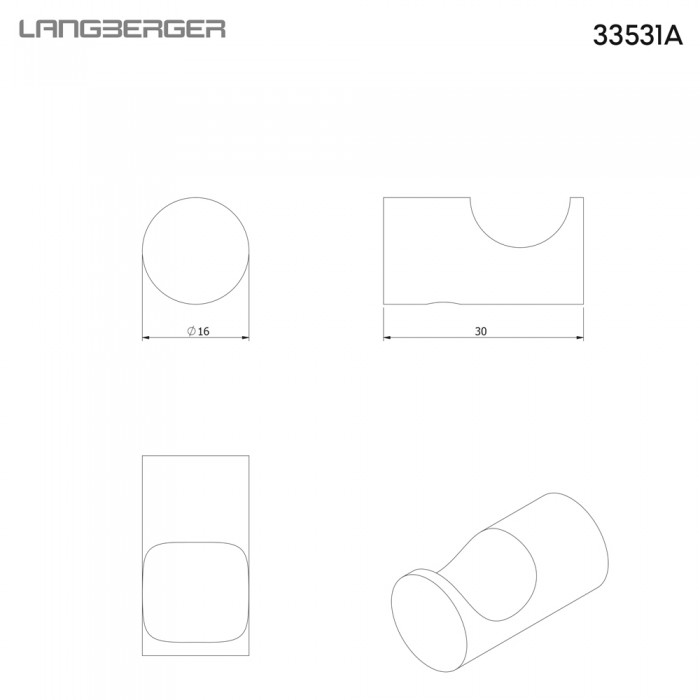 Άγκιστρο Μονό Langberger 33531A Chrome