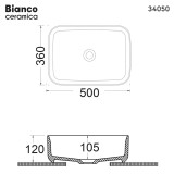 Νιπτήρας Μπάνιου 50x36 Επιτραπέζιος Bianco Ceramica 34050-311 Ivory Matt