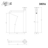 Μπαταρία Νιπτήρος Θερμομικτική Elle Cross Υψηλή Για Επιτραπέζιους Νιπτήρες με Βαλβίδα Clic-Clac La Torre 38016-400 Black Matt