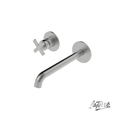 Μπαταρία Νιπτήρος Θερμομικτική Elle Cross Εντοιχισμού La Torre 38032-110 Inox finish