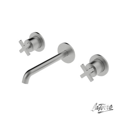 Μπαταρία Νιπτήρος Θερμομικτική Εντοιχισμού 3 Οπών Elle Cross La Torre 38118-110 Inox finish