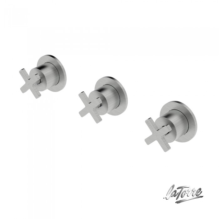 Μίκτης Εντοιχισμού 3 Οπών με Εκτροπέα 3 Εξόδων Elle Cross La Torre 38289-110 Inox finish