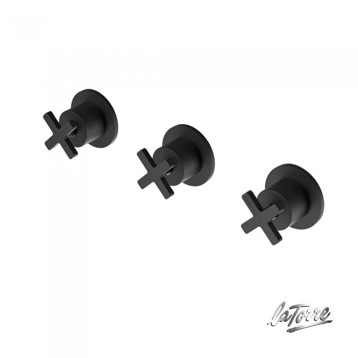 Μίκτης Εντοιχισμού 3 Οπών με Εκτροπέα 3 Εξόδων Elle Cross La Torre 38289-400 Black Matt