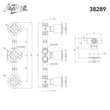 Μίκτης Εντοιχισμού 3 Οπών με Εκτροπέα 3 Εξόδων Elle Cross La Torre 38289-400 Black Matt