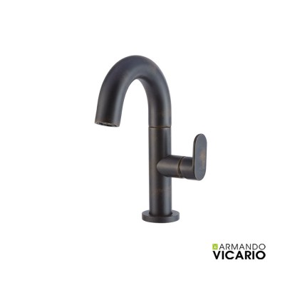 Μπαταρία Νιπτήρος Θερμομικτική Slim με Βαλβίδα Clic-Clac Vicario 500010-424 Rusty Black