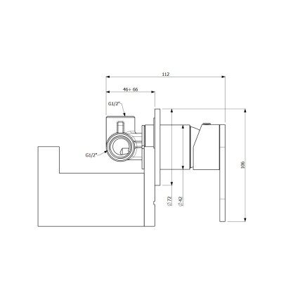 Μίκτης εντοιχισμού 1 εξόδου Armando Vicario Slim 500050-100