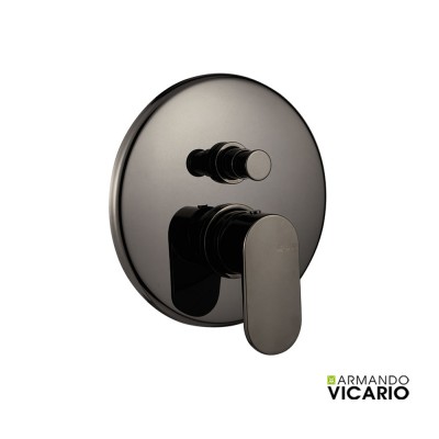 Μίκτης Εντοιχισμού Slim 2 Εξόδων με Εκτροπέα Vicario 500050D-405 Black Chrome