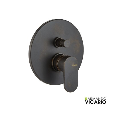 Μίκτης Εντοιχισμού Slim 2 Εξόδων με Εκτροπέα Vicario 500050D-424 Rusty Black