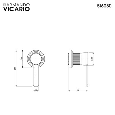 Μίκτης Εντοιχισμού 1 Εξόδου Lumiere Vicario 516050-410 Black Brushed