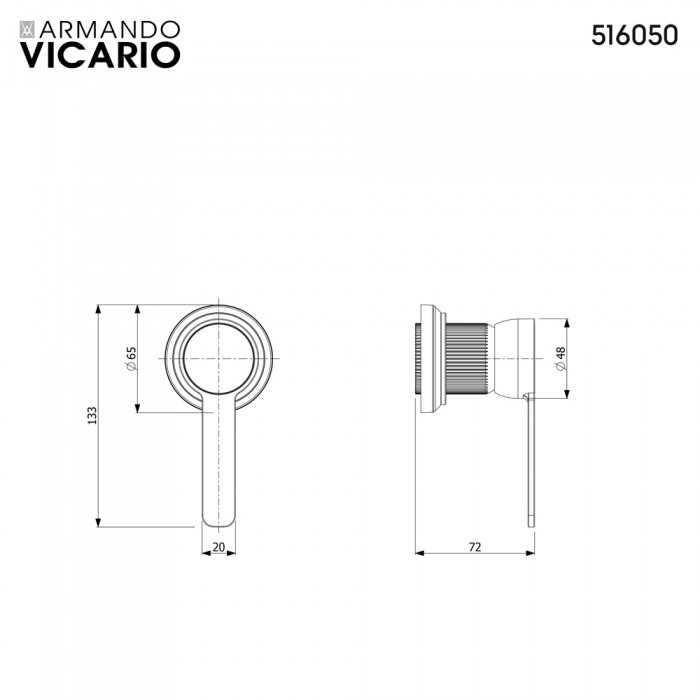 Μίκτης Εντοιχισμού 1 Εξόδου Lumiere Vicario 516050-410 Black Brushed