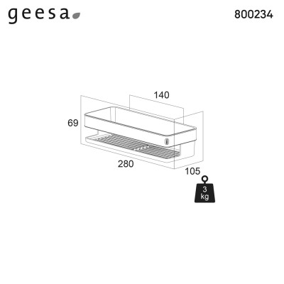 Σπογγοθήκη 28 cm της Σειράς Cooper Tiger Geesa 800234-110 Inox finish