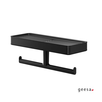 Χαρτοθήκη Διπλή με Εταζέρα 28 cm της Σειράς Cooper Tiger Geesa 800240-400 Black Matt