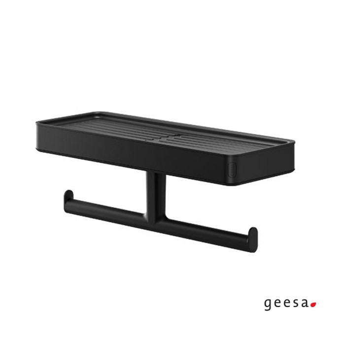 Χαρτοθήκη Διπλή με Εταζέρα 28 cm της Σειράς Cooper Tiger Geesa 800240-400 Black Matt