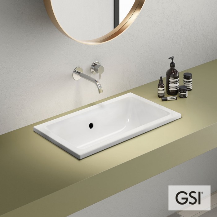 Νιπτήρας μπάνιου σε λευκό χρώμα Gsi Kube 8953-300  60 x 37 cm