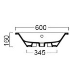 Νιπτήρας μπάνιου σε λευκό χρώμα Gsi Kube 8953-300  60 x 37 cm