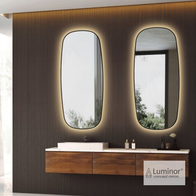 Καθρέπτης Zen 50x110 cm Φωτιζόμενος Led Luminor ZEN50110 Black Matt