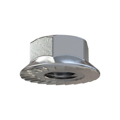 Περικόχλια Ασφαλείας Φλαντζωτά Με Εγκοπές Μ10 Χάλυβας 8.0 Γαλβανιζέ DIN 6923