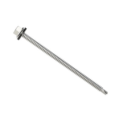 Τρυπανόβιδες εξάγωνες DIN 7504-Κ Γαλβανιζέ με ροδέλα στεγανοποίησης 6.3x120mm (Τιμή ανά Τεμάχιο)