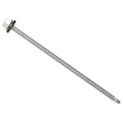 Τρυπανόβιδες εξάγωνες DIN 7504-Κ Γαλβανιζέ με ροδέλα στεγανοποίησης 6.3x150mm (Τιμή ανά Τεμάχιο)