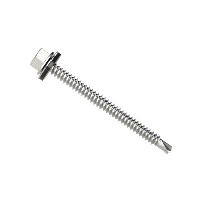 Τρυπανόβιδες εξάγωνες DIN 7504-Κ Γαλβανιζέ με ροδέλα στεγανοποίησης 6.3x75mm (Τιμή ανά Τεμάχιο)