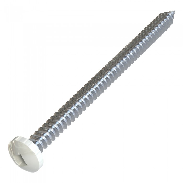 Λαμαρινόβιδες Ψωμάκι Τετράγωνες 4.2x60mm Λευκές Ral 9016 DIN 7981 (Τιμή ανά Τεμάχιο)