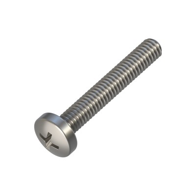 Μηχανόβιδες με Κυλινδρικό Κεφάλι Σταυρού M4x25mm Inox A2 DIN 7985 (Τιμή ανά Τεμάχιο)