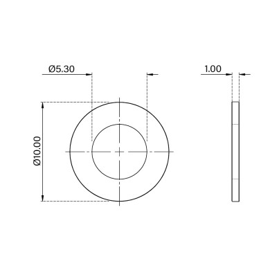 Ροδέλα Πλακέ 2ΧD M5 Γαλβανιζέ DIN 125 (Τιμή ανά Τεμάχιο)