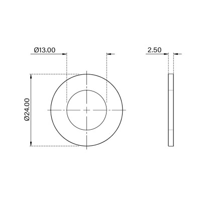 Ροδέλα Πλακέ 2ΧD M12 Γαλβανιζέ DIN 125 (Τιμή ανά Τεμάχιο)