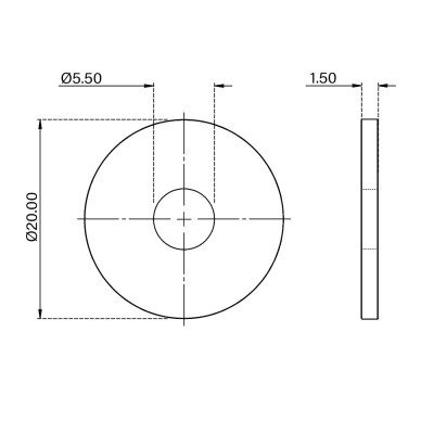 Ροδέλα Extra Large M5x20x1.5 Γαλβανιζέ DIN 440 (Τιμή ανά Τεμάχιο)