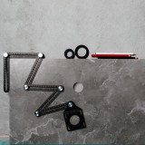 Τετράπλευρος Αλουμινένιος Χάρακας - Οδηγός για τρύπες Bihui Multi Functional Adjustable Tile Hole Locator DBG6