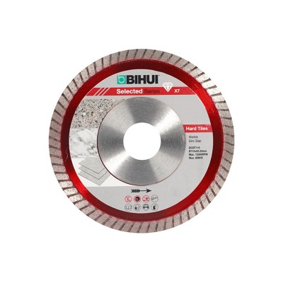 Δίσκος Κοπής Διαμαντιού 115mm x 22.23mm max 13300rpm για πολύ Σκληρά πλακάκια, πορσελάνη κ.α. Diamond Blade slim slab Bihui DCDΤ115