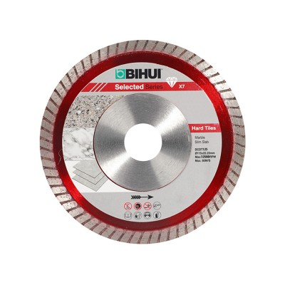 Δίσκος Κοπής Διαμαντιού 125mm x 22.23mm max 12250rpm για πολύ Σκληρά πλακάκια, πορσελάνη κ.α. Diamond Blade slim slab Bihui DCDΤ125