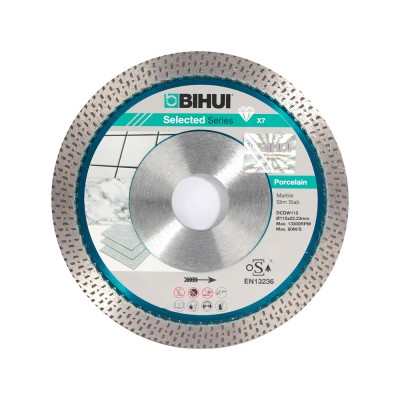 Δίσκος Κοπής Διαμαντιού 115mm x 22.23mm max 13300rpm για πλακάκια, πορσελάνη κ.α. Diamond Blade slim slab Bihui DCDW115