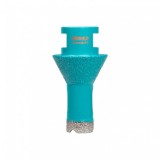 Ποτηροτρύπανο Διαμαντέ Ξηρής Κοπής Για Πλακάκι, Κεραμικά Υλικά, Πορσελάνη Και Πέτρα για την διάνοιξη οπών βαλβίδας Νεροχύτη και Νιπτήρα Ø20mm Bihui Turbo DMM20