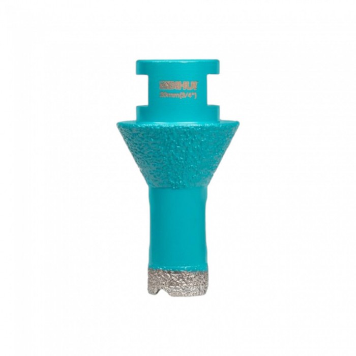 Ποτηροτρύπανο Διαμαντέ Ξηρής Κοπής Για Πλακάκι, Κεραμικά Υλικά, Πορσελάνη Και Πέτρα για την διάνοιξη οπών βαλβίδας Νεροχύτη και Νιπτήρα Ø20mm Bihui Turbo DMM20