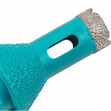 Ποτηροτρύπανο Διαμαντέ Ξηρής Κοπής Για Πλακάκι, Κεραμικά Υλικά, Πορσελάνη Και Πέτρα για την διάνοιξη οπών βαλβίδας Νεροχύτη και Νιπτήρα Ø20mm Bihui Turbo DMM20