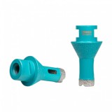 Ποτηροτρύπανο Διαμαντέ Ξηρής Κοπής Για Πλακάκι, Κεραμικά Υλικά, Πορσελάνη Και Πέτρα για την διάνοιξη οπών βαλβίδας Νεροχύτη και Νιπτήρα Ø20mm Bihui Turbo DMM20