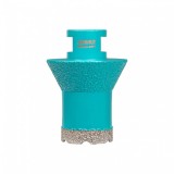 Ποτηροτρύπανο Διαμαντέ Ξηρής Κοπής Για Πλακάκι, Κεραμικά Υλικά, Πορσελάνη Και Πέτρα για την διάνοιξη οπών βαλβίδας Νεροχύτη και Νιπτήρα Ø35mm Bihui Turbo DMM35