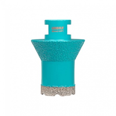 Ποτηροτρύπανο Διαμαντέ Ξηρής Κοπής Για Πλακάκι, Κεραμικά Υλικά, Πορσελάνη Και Πέτρα για την διάνοιξη οπών βαλβίδας Νεροχύτη και Νιπτήρα Ø35mm Bihui Turbo DMM35