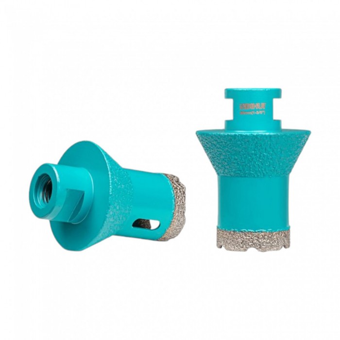 Ποτηροτρύπανο Διαμαντέ Ξηρής Κοπής Για Πλακάκι, Κεραμικά Υλικά, Πορσελάνη Και Πέτρα για την διάνοιξη οπών βαλβίδας Νεροχύτη και Νιπτήρα Ø35mm Bihui Turbo DMM35