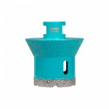 Ποτηροτρύπανο Διαμαντέ Ξηρής Κοπής Για Πλακάκι, Κεραμικά Υλικά, Πορσελάνη Και Πέτρα  για την διάνοιξη οπών βαλβίδας Νεροχύτη και Νιπτήρα Ø50mm Bihui Turbo DMM50