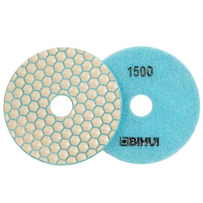 Δίσκος Ξηράς Λείανσης Velkro 100mm max 4500rpm για κεραμικά πλακίδια κ.α. Grit 1500 BIHUI Diamond Polishing Pad DPP415