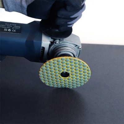 Δίσκος Ξηράς Λείανσης Velkro 100mm max 4500rpm κεραμικά πλακίδια κ.α. Grit 200 Diamond Polishing Pad Bihui DPP420