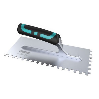 Επαγγελματική  Σπάτουλα ΜΥΣΤΡΙ κόλλας με δόντι 12x12x12 mm από ανοξείδωτο ατσάλι  0,7mm με μήκος 280mm και πλάτος 120mm Bihui PTSB12